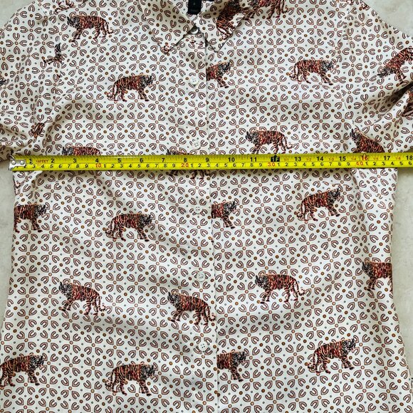 J. Crew Silk Twill Tiger Button Down Shirt - Picture 5 of 6